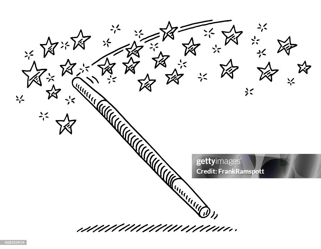 Magic wand stars drawing high