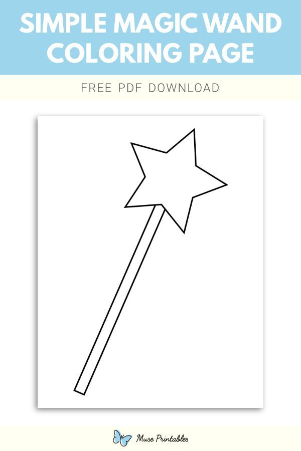 Free simple magic wand coloring page easy magic magic wand coloring pages