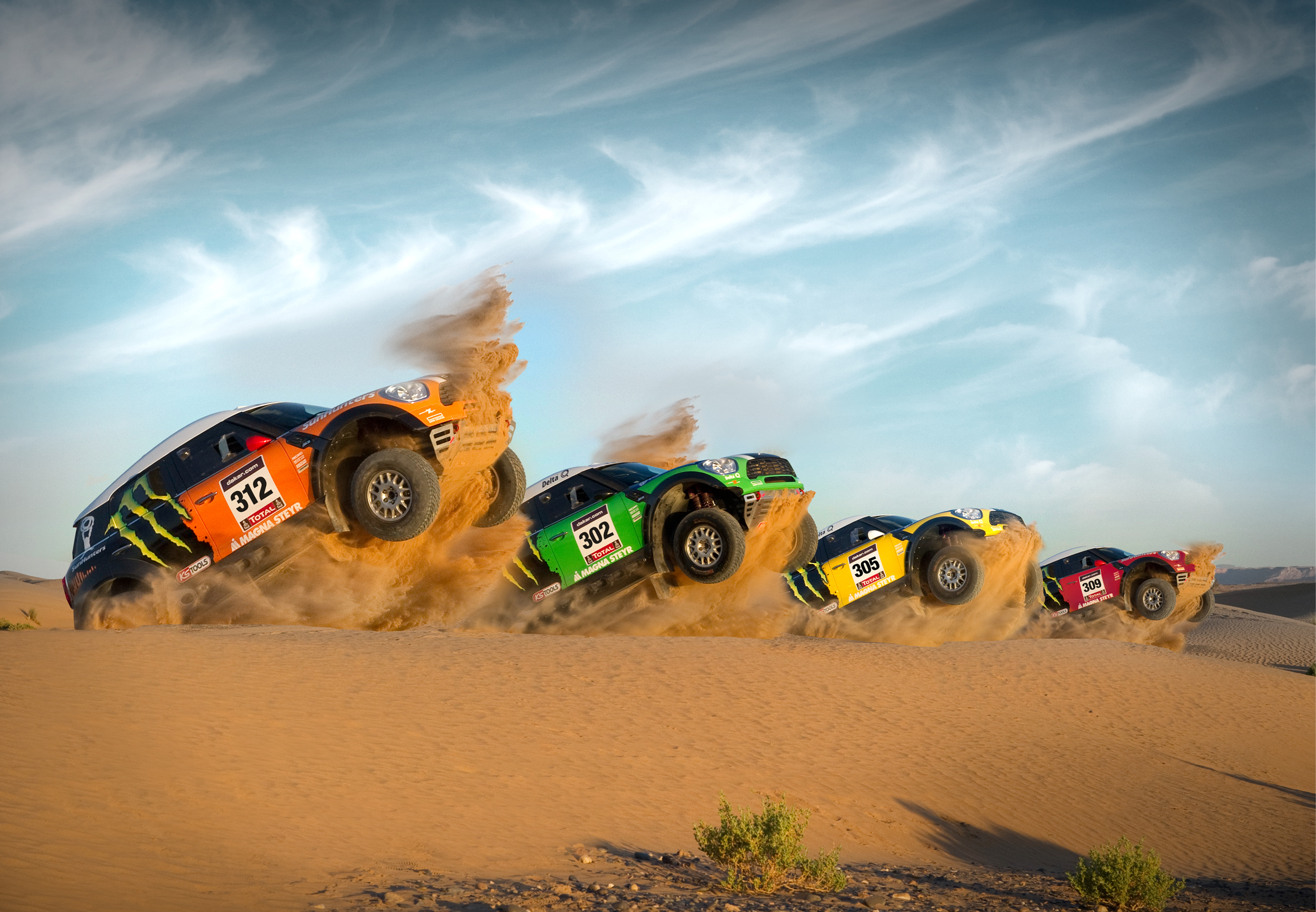 Wallpaper mini cooper sand rally jumping racing car vehicle x