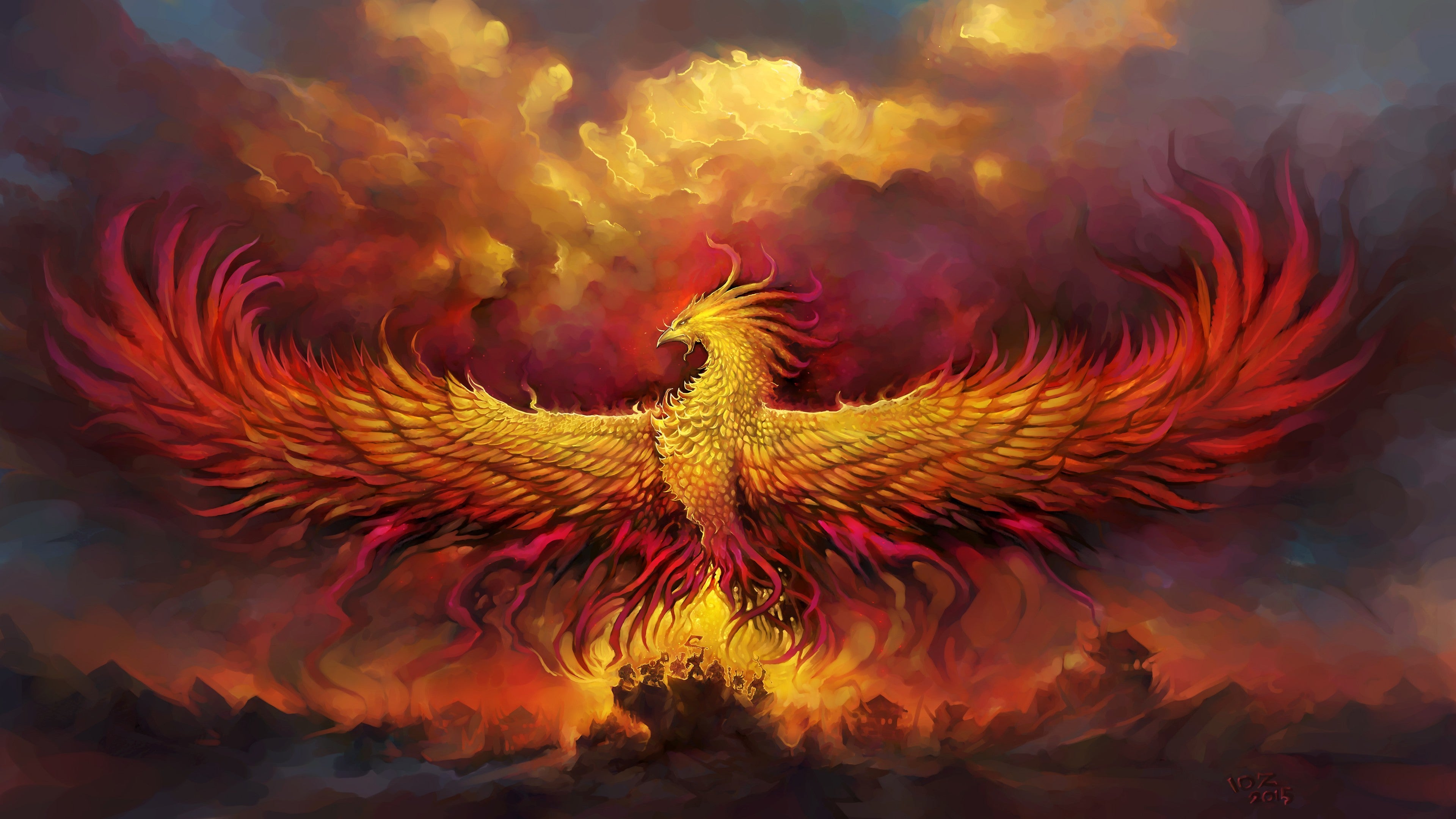 Majestic phoenix k wallpaper
