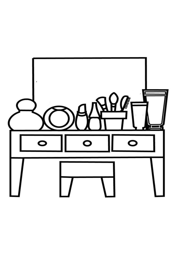 Coloring pages free printable makeup table coloring pages for kids