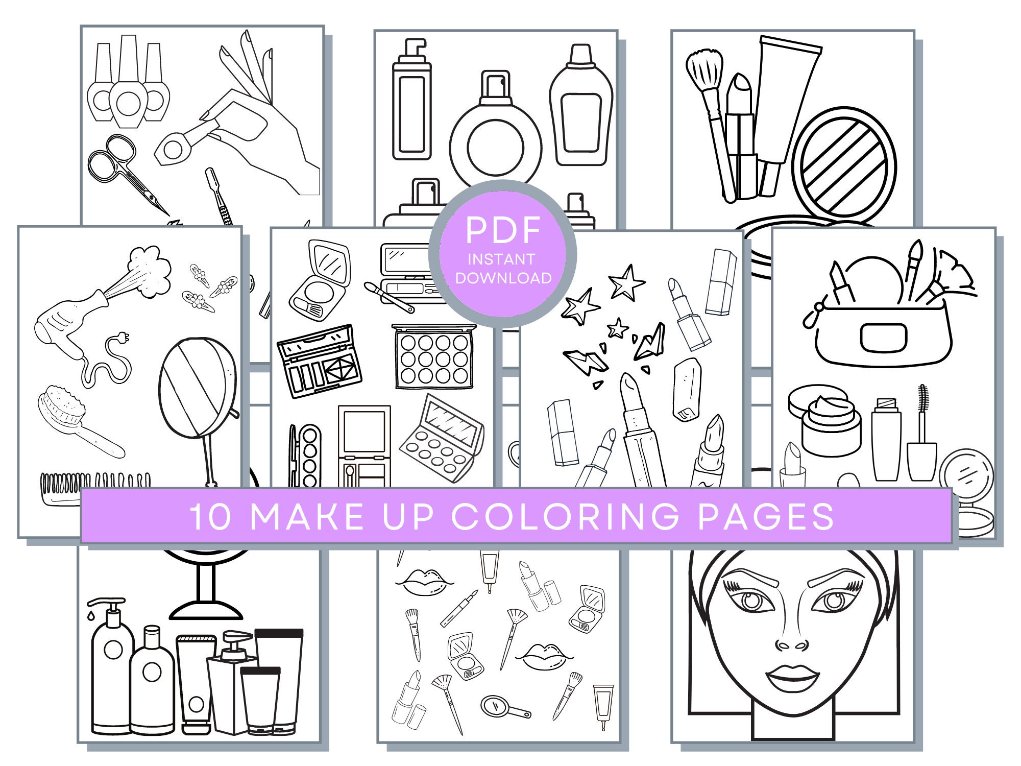 Make up coloring pages for kids make up printables make up day sheet beauty coloring pages make up print cosmetics coloring pages spa