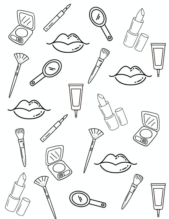 Make up coloring pages for kids make up printables make up day sheet beauty coloring pages make up print cosmetics coloring pages spa