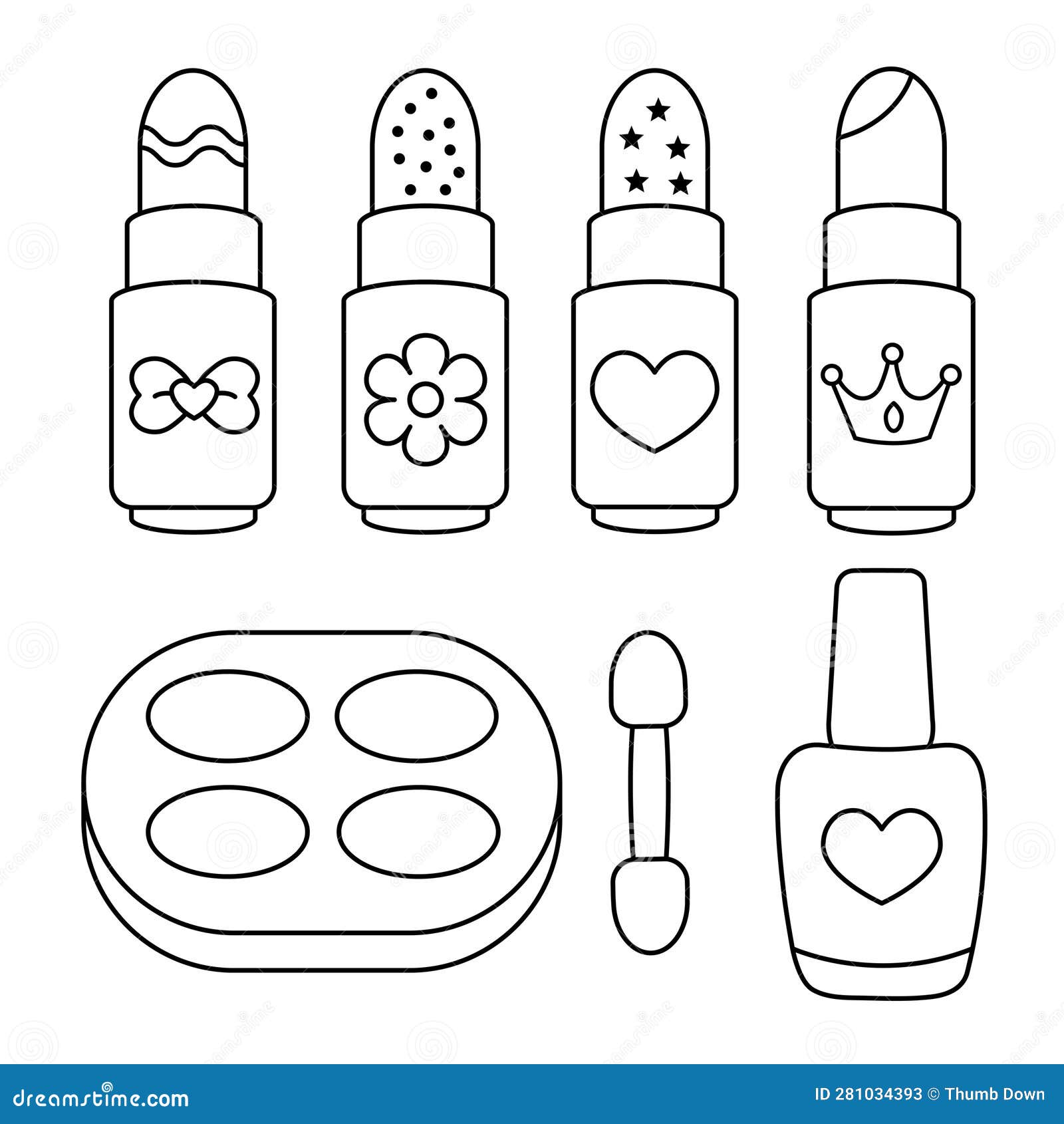 Makeup coloring pages stock illustrations â makeup coloring pages stock illustrations vectors clipart