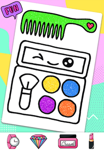 Glitter makeup coloring book for android