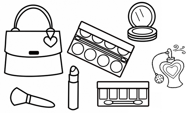 Glitter makeup printable coloring page x coloring pages for girls makeup printables coloring pages