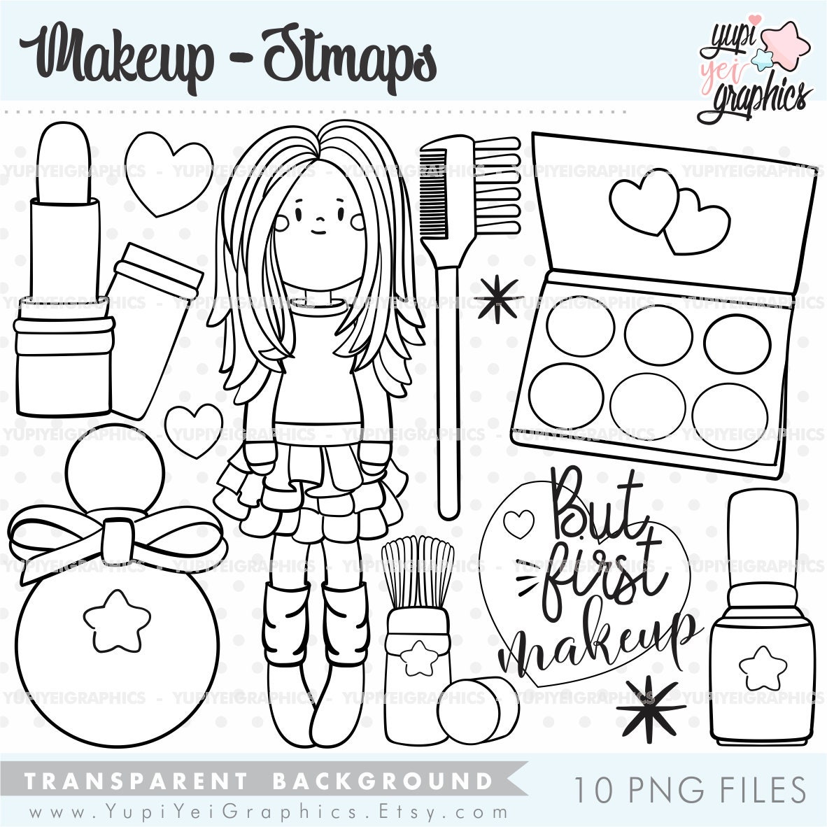 Makeup stamps makeup coloring pages mercial use makeup digistamps makeup party salon stamps nail polish stamps girl stamps stamps