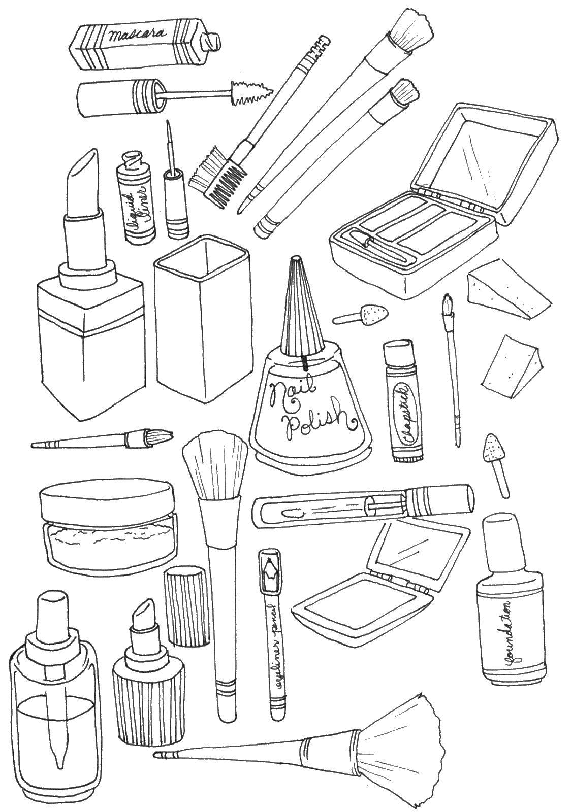 Online coloring pages coloring page all makeup makeup download print coloring page