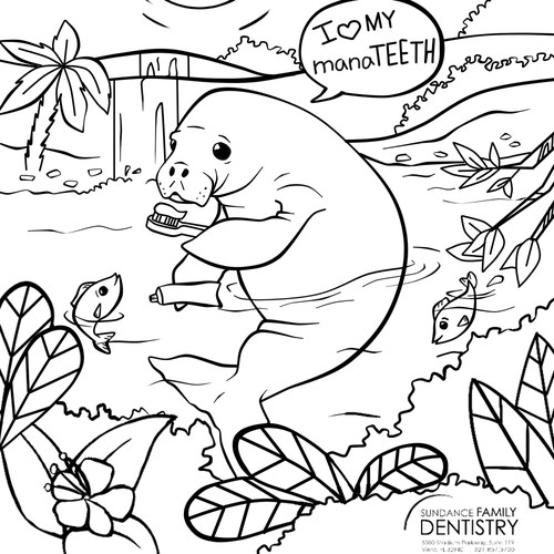 I heart my manateeth coloring page for kids other art or illustration contest