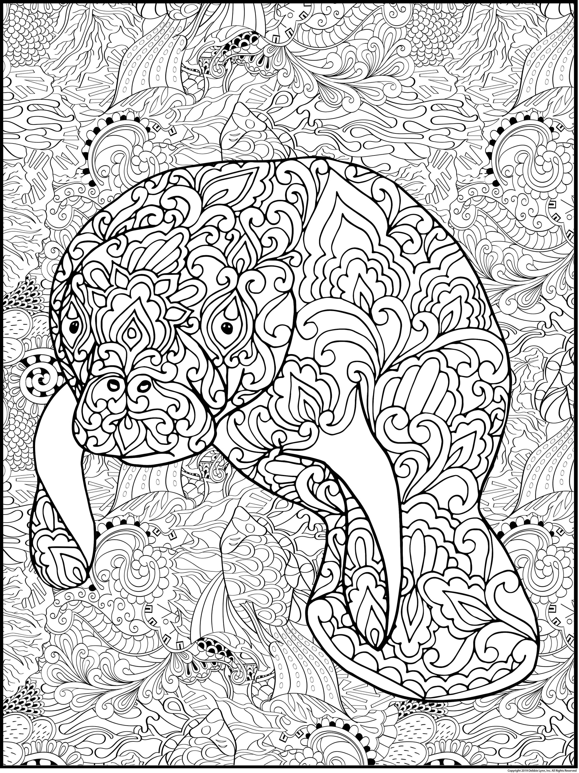 Manatee personalized giant coloring poster x â debbie lynn