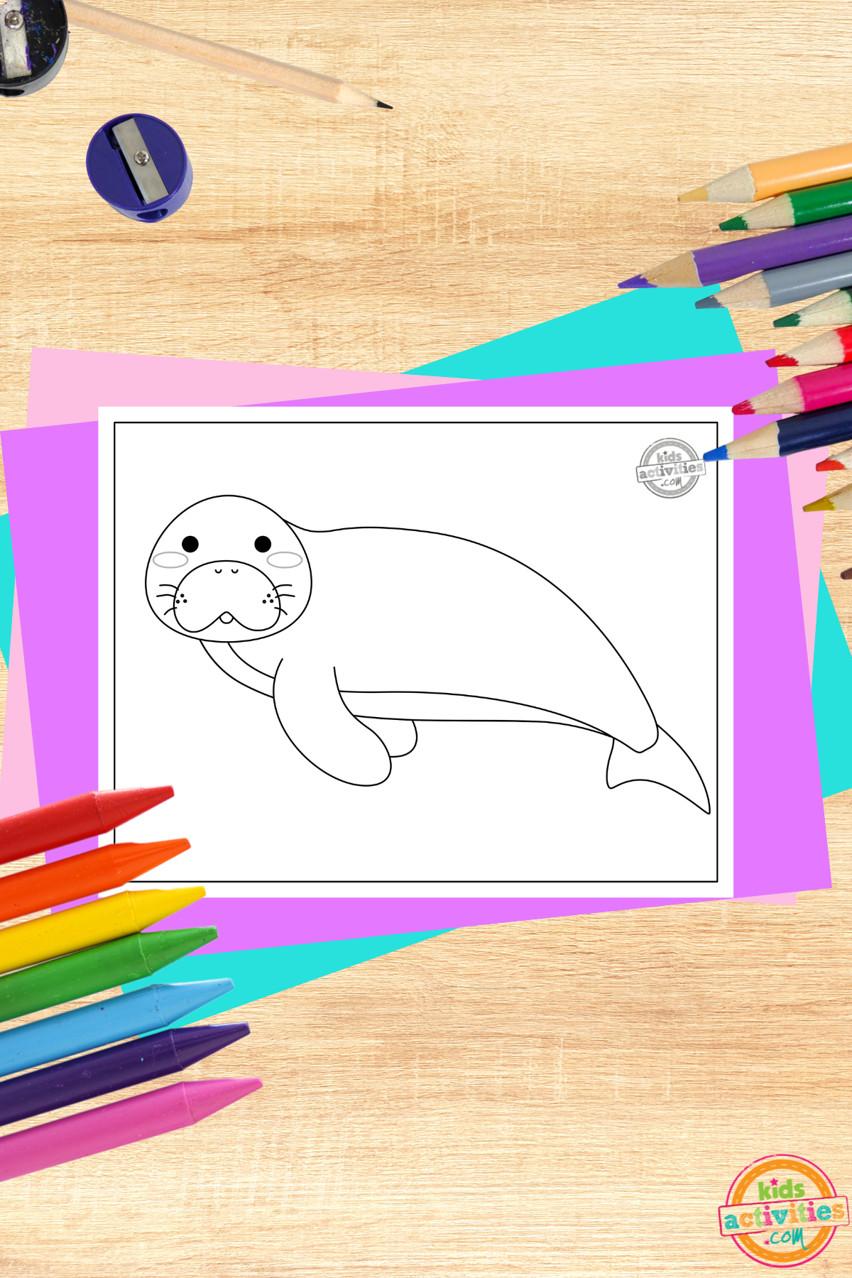 Printable manatee coloring page kids activities blog
