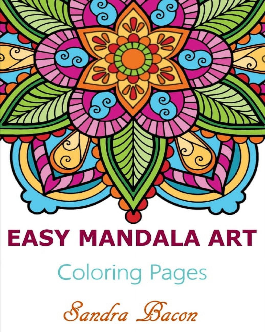 Easy mandala art coloring pages paperback