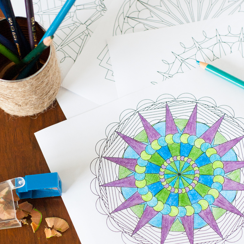 Create your own mandala adult coloring pages