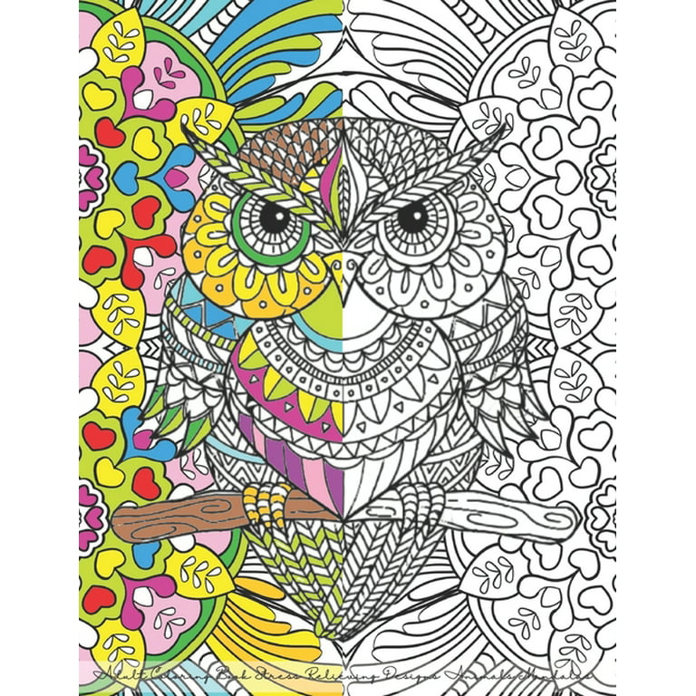 Adult coloring book stress relieving designs animals mandalas beautifully designed unique geometric patterns with animals mandalas for relaxation stress relief paperback