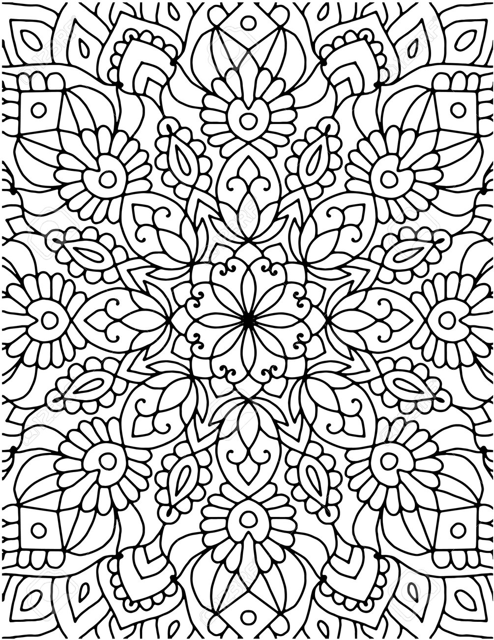 Hand drawn mandala coloring pages for adult coloring book floral hand drawn mandala coloring page unique and amazing hand drawn mandala art with digital devices stock photo picture and royalty free image