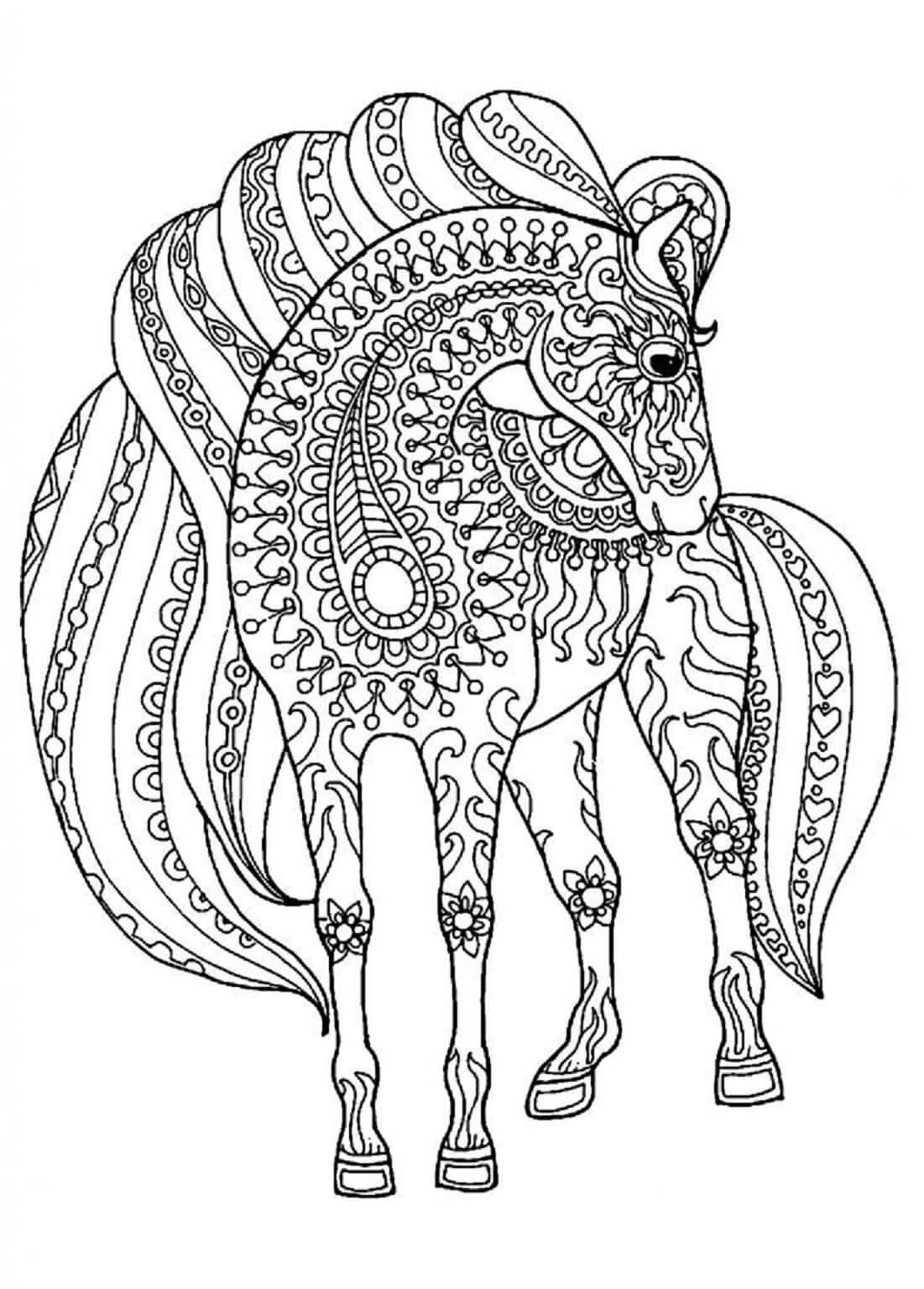 Horse mandala coloring pages