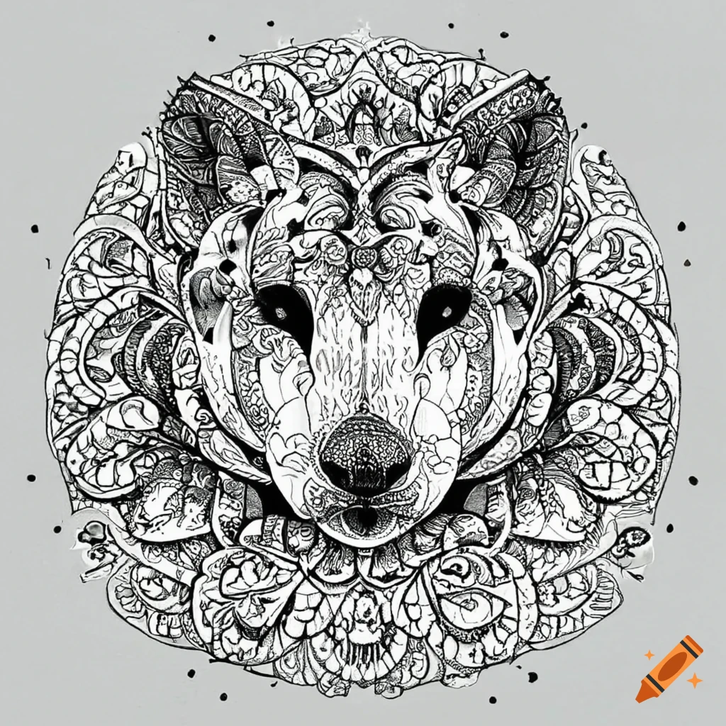 Animals coloring pages mandala on
