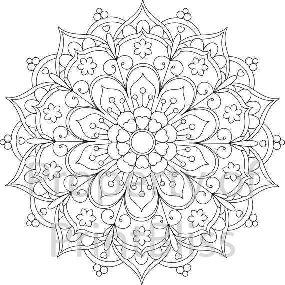 Flower mandala printable coloring page
