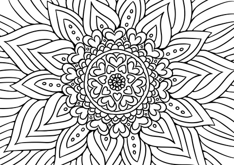 Floral mandala coloring page free printable coloring pages