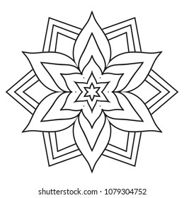 Easy simple mandala coloring pages doodle stock illustration