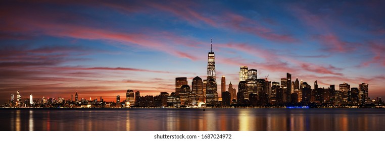 Manhattan skyline sunrise images stock photos vectors