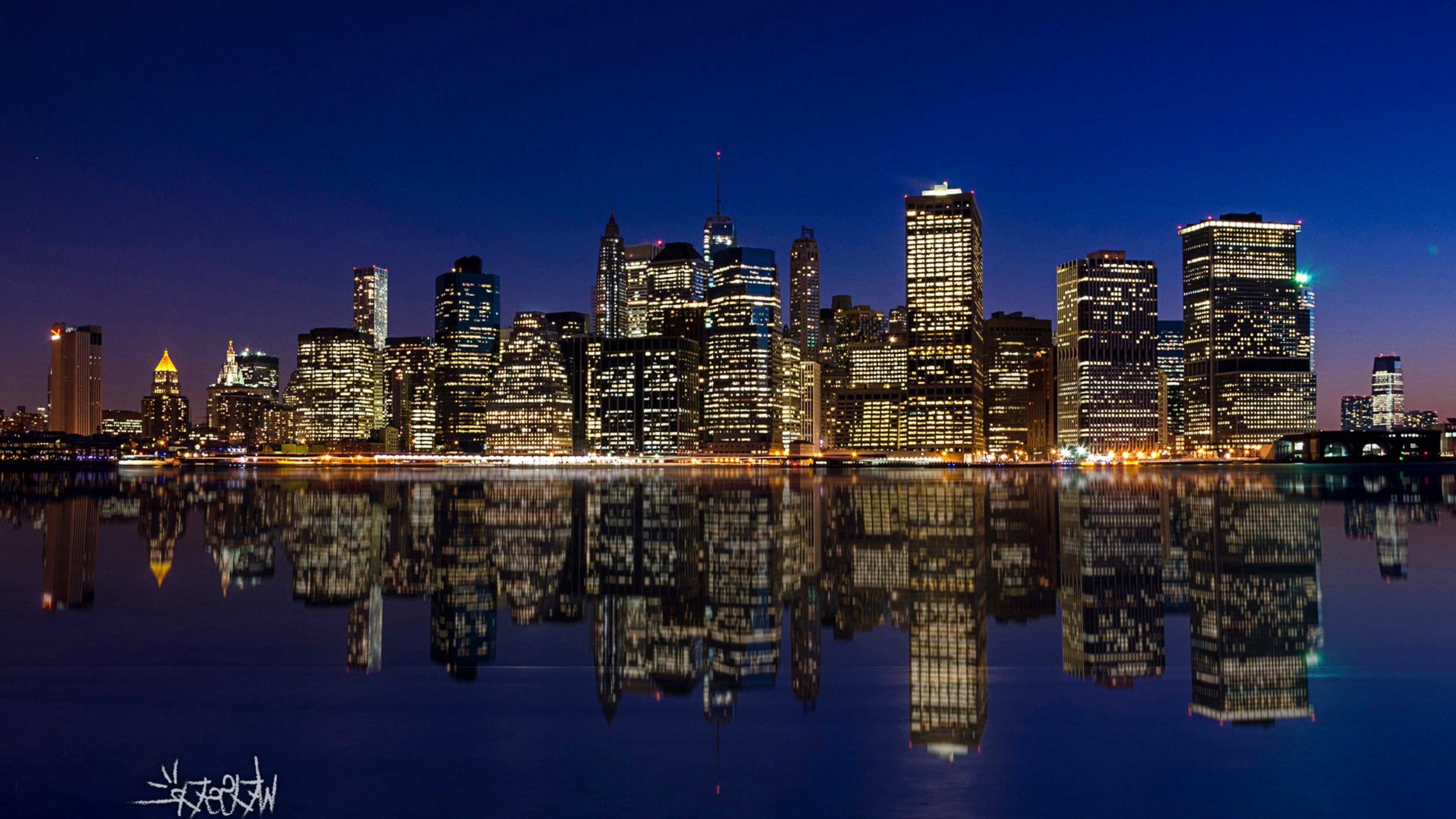 X manhattan night skyline k hd k wallpapers images backgrounds photos and pictures