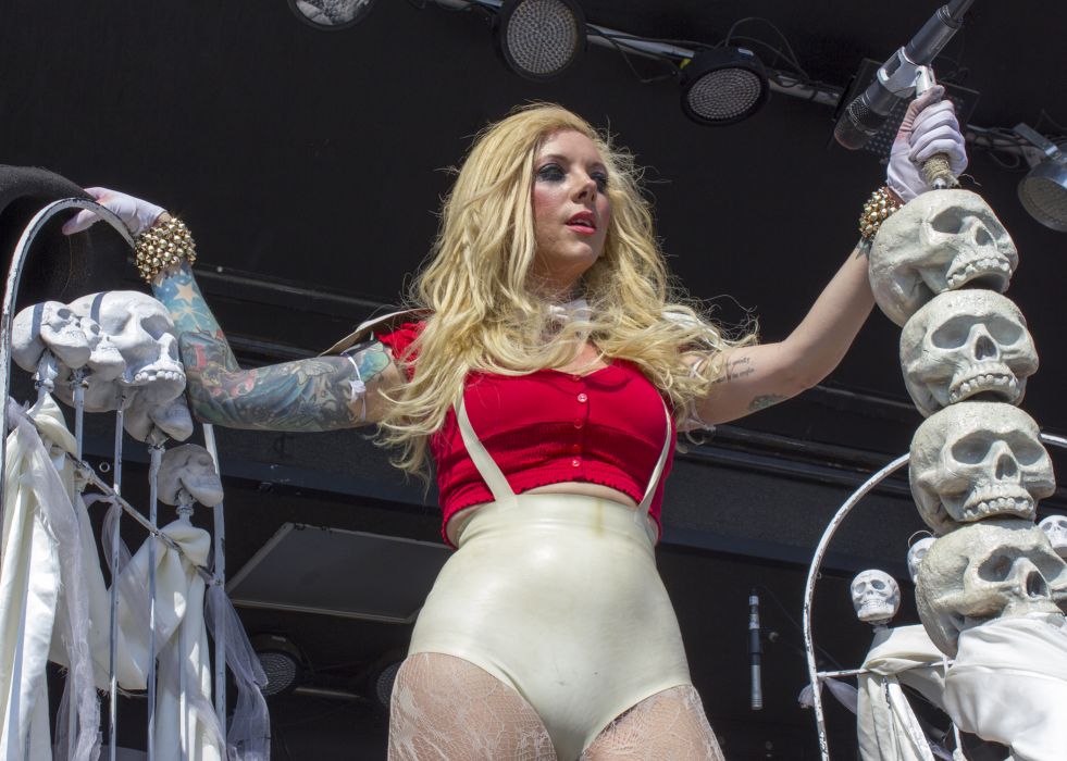 In this moment maria brink women females girls sexy babes heavy metal hard rock band group blondes gothic concert skulls wallpaper x
