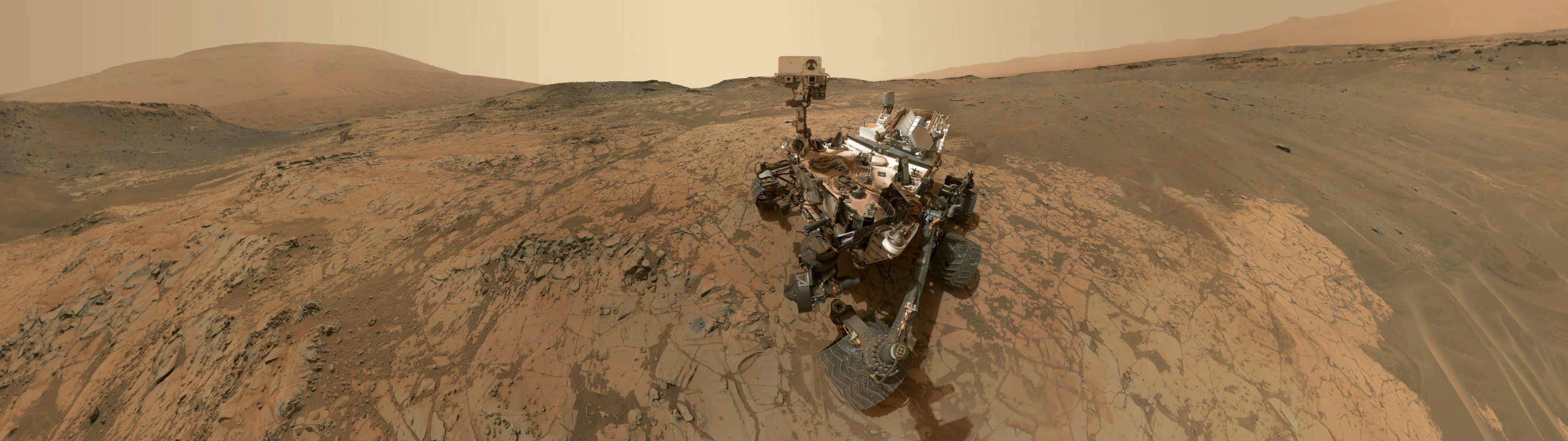 Mars curiosity rover dual monitor wallpaper