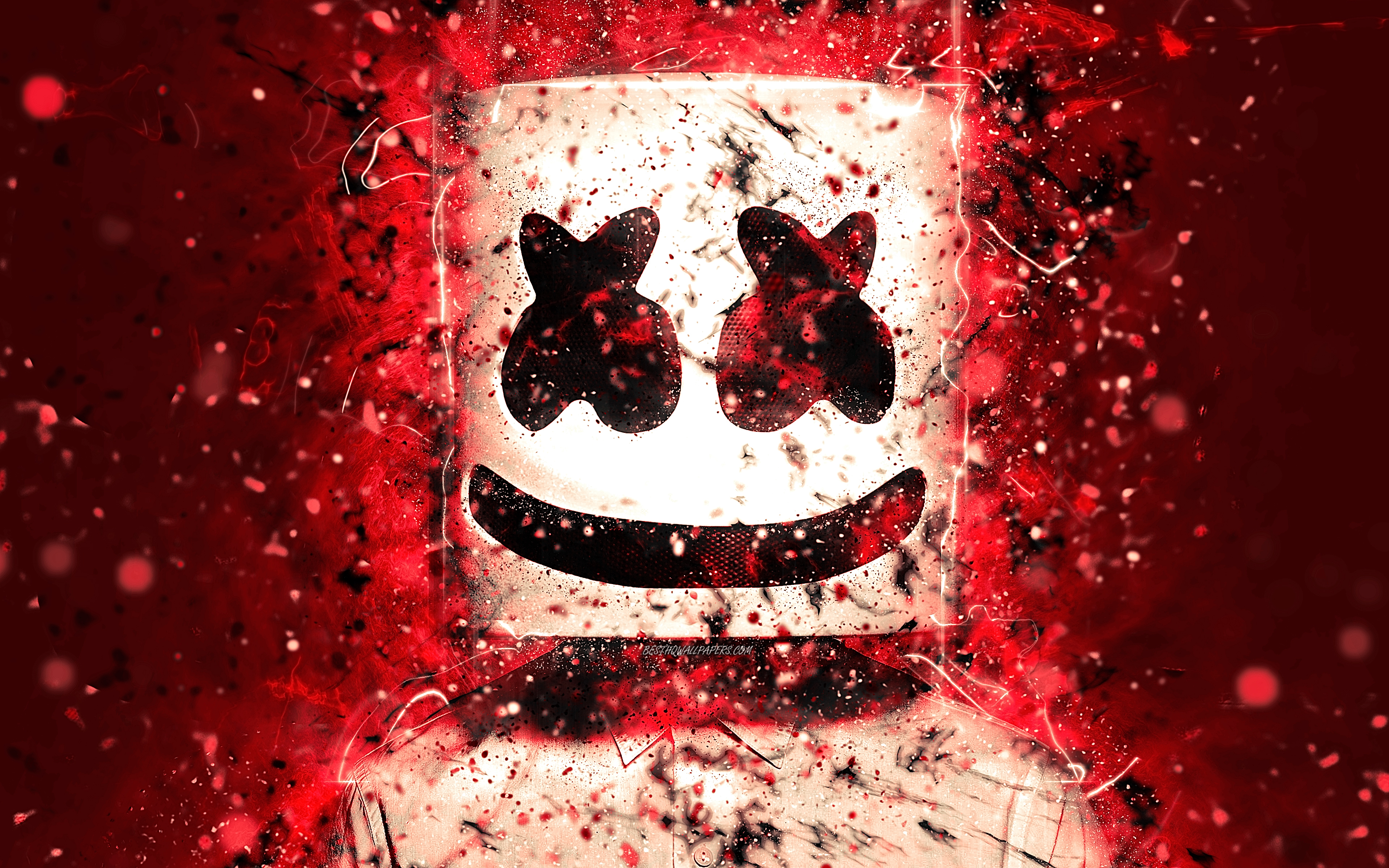 Download wallpapers k marshmello red neon superstars american dj christopher stock fan art dj marshmello djs for desktop with resolution x high quality hd pictures wallpapers