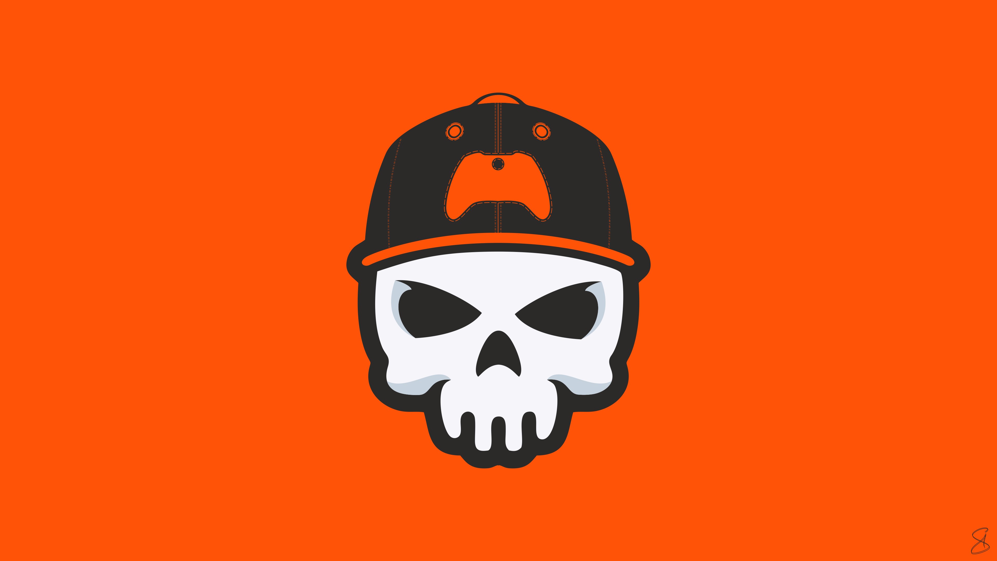 K orange mascot logo logotype orange background video games illustration digital black minimalism logo digital art simple background gamer simple skull artwork white