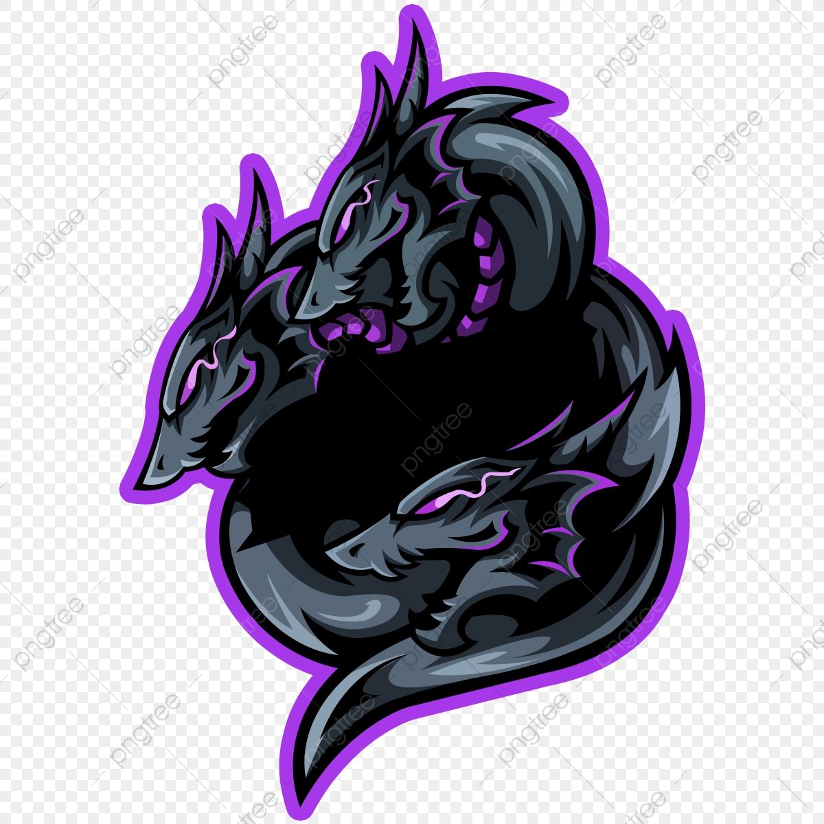 Mascot logo three dragon transparent background logo dragon logo design art game logo design