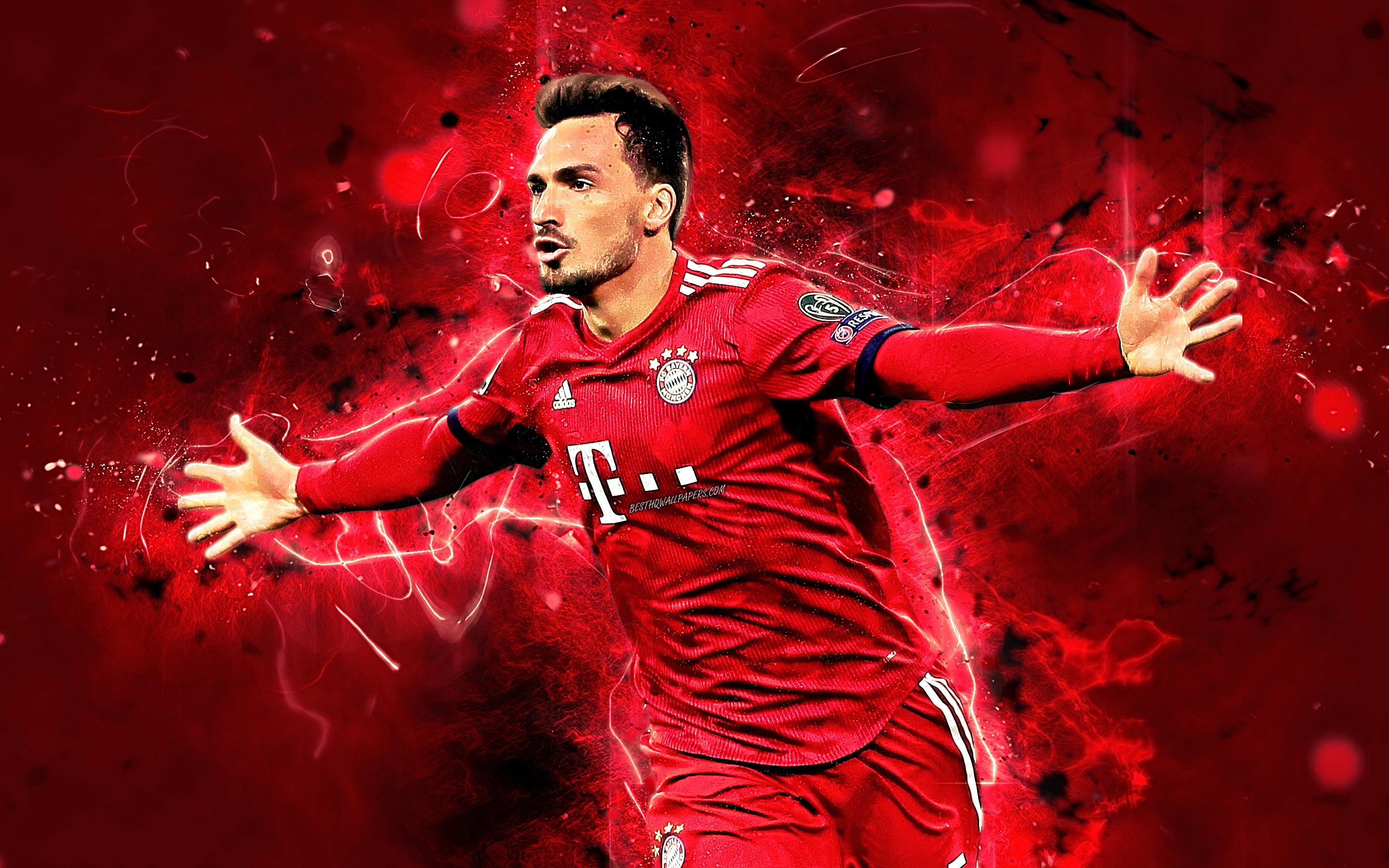 Download wallpapers mats hummels german footballers bayern munich fc germany soccer hummels bundesliga neon lights for desktop with resolution x high quality hd pictures wallpapers