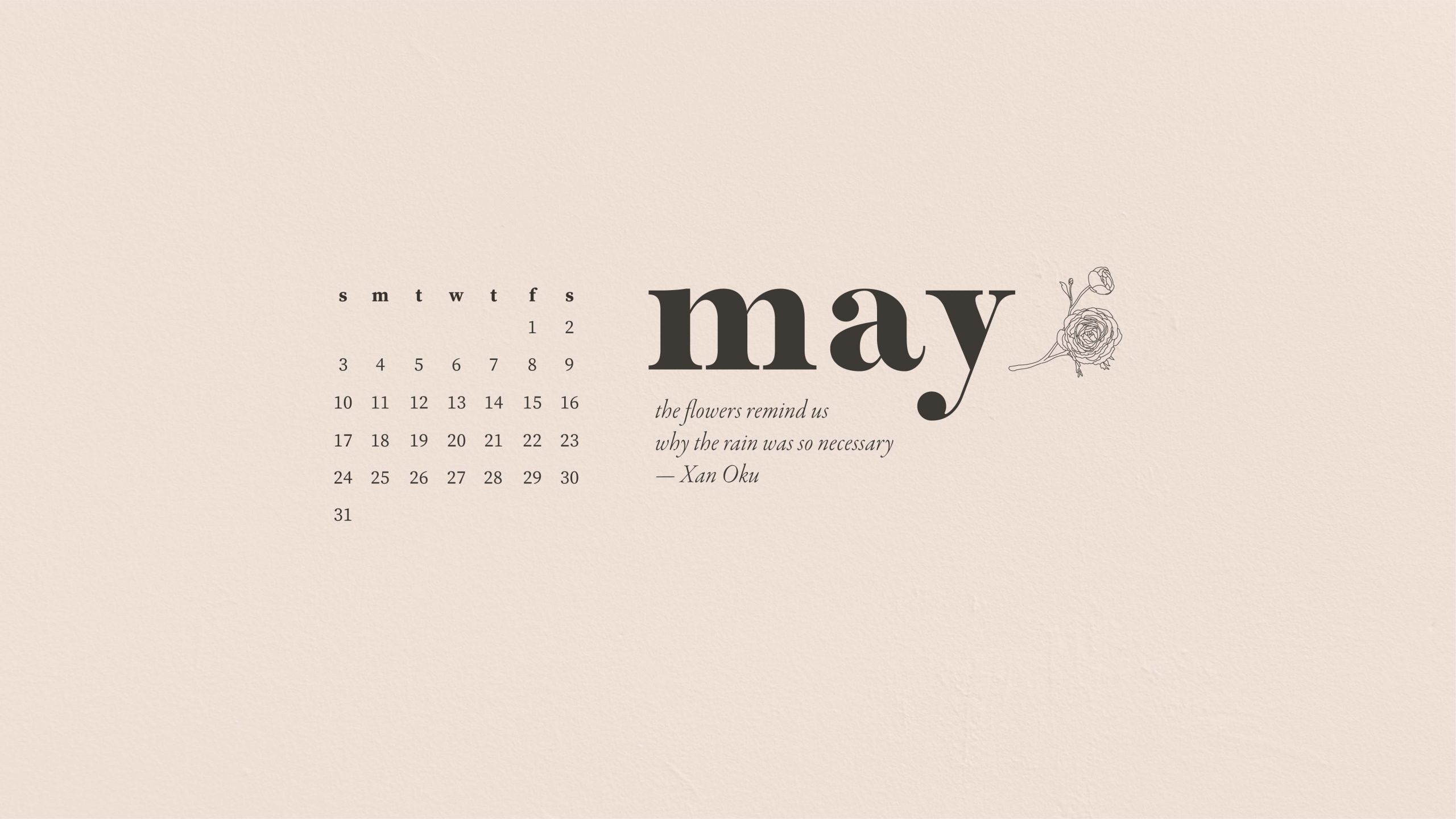 May digital desktop calendar