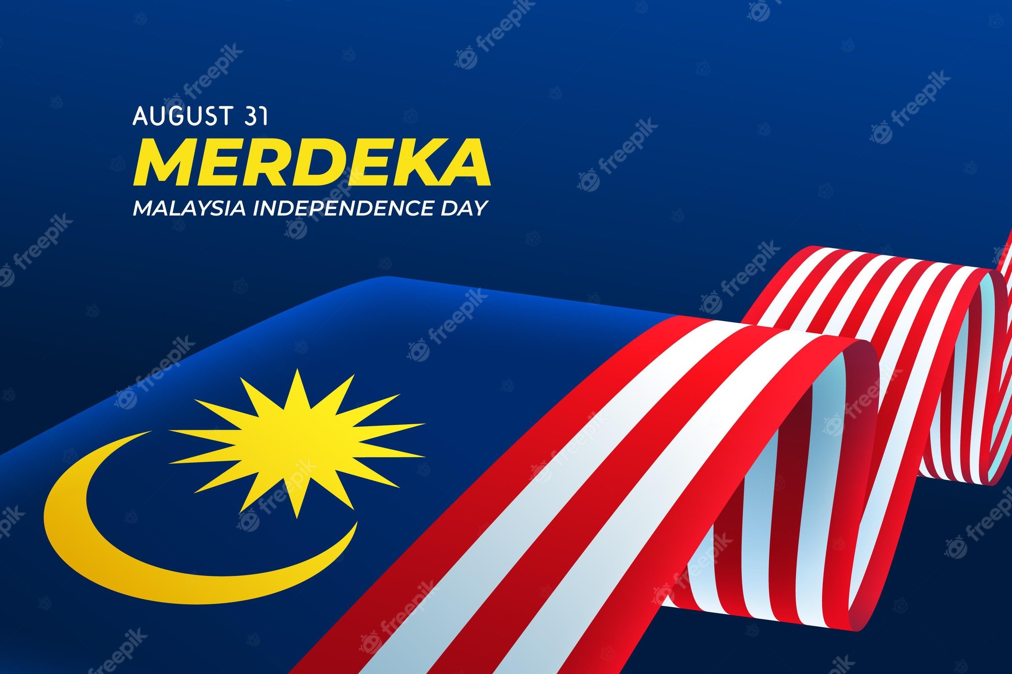 Free vector merdeka malaysia independence day