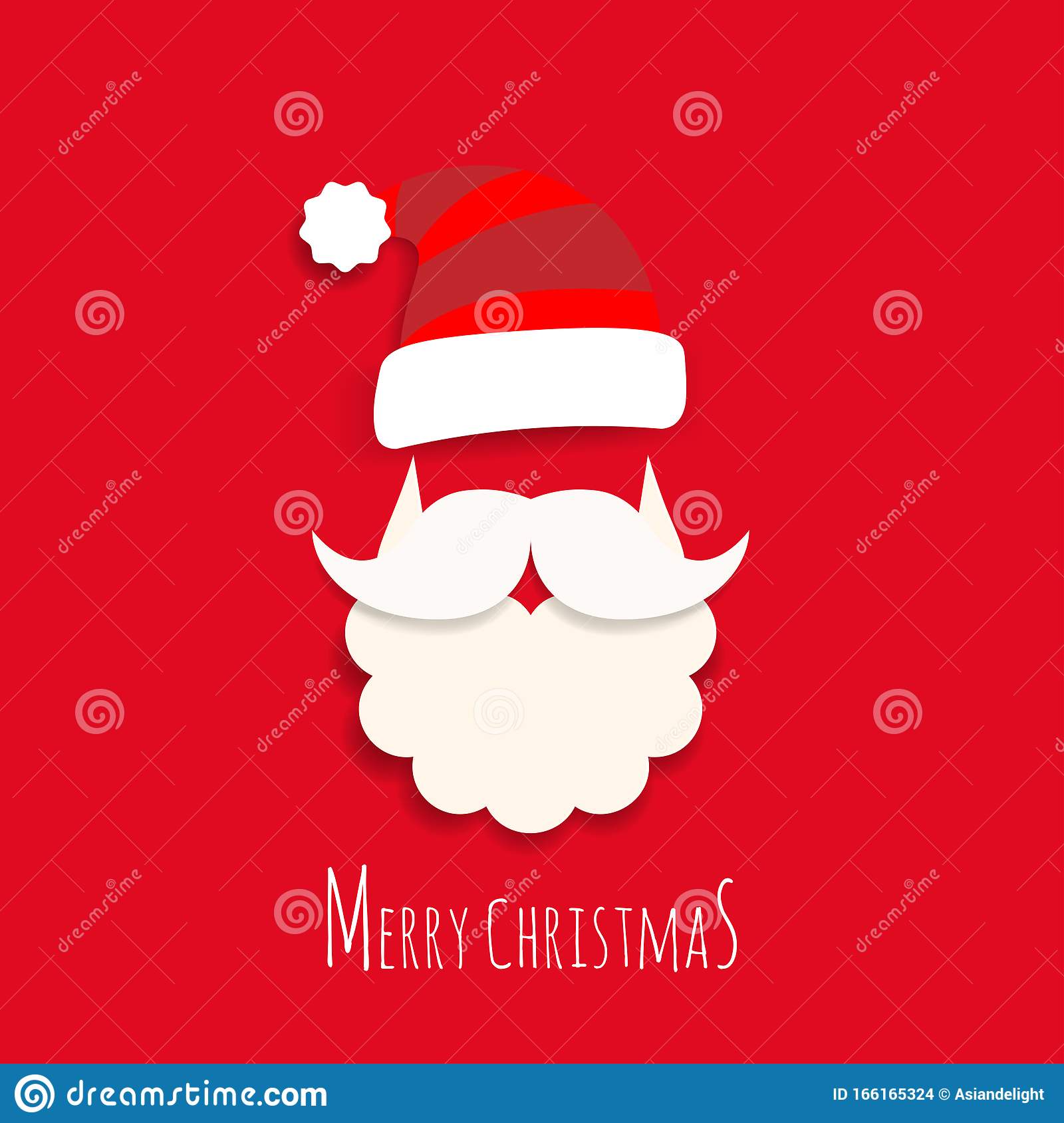 Vector cute santa claus cartoon with text merry christmas on red background for christmas wallpaper background stock vector