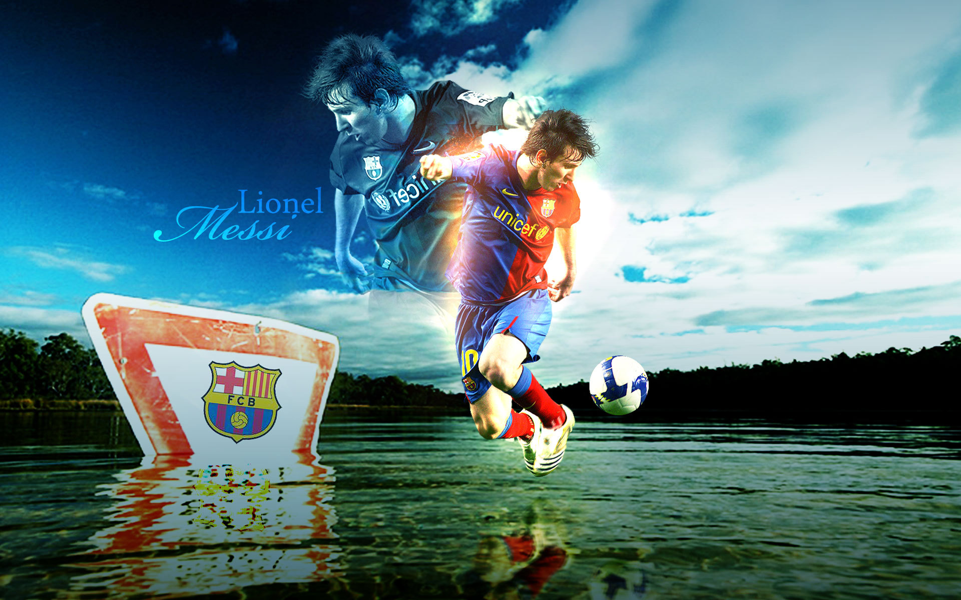 The player of barcelona lionel messi dribbling desktop wallpapers x