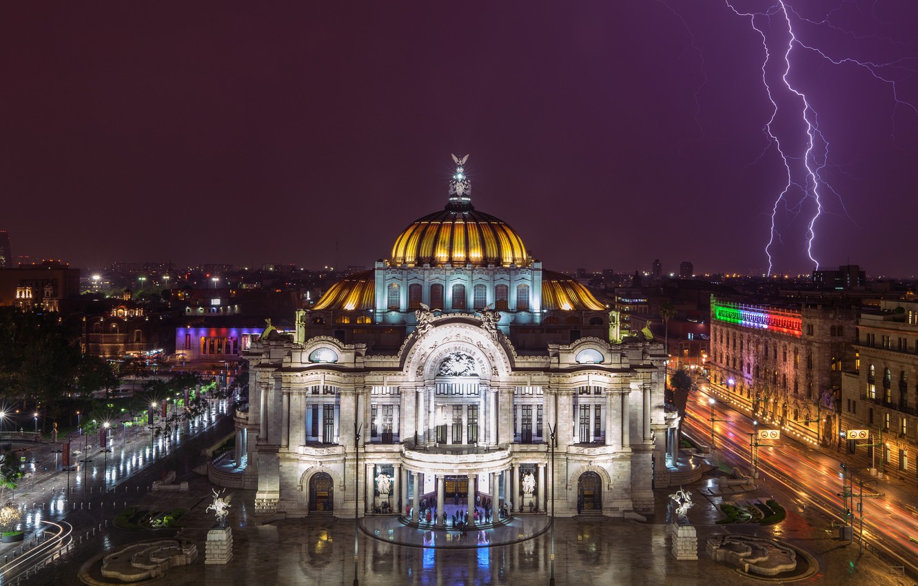 Wallpaper lights mexico lightning night people mexico city palace of fine arts images for desktop section ððñðð