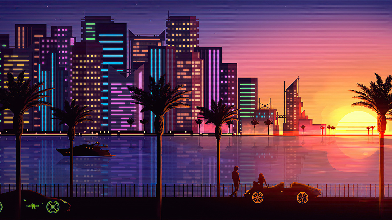 X miami sunset artistic k x resolution hd k wallpapers images backgrounds photos and pictures