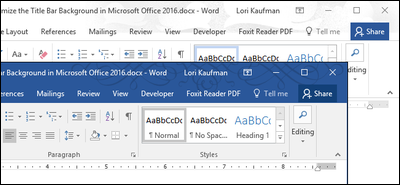 How to customize the title bar theme in microsoft office