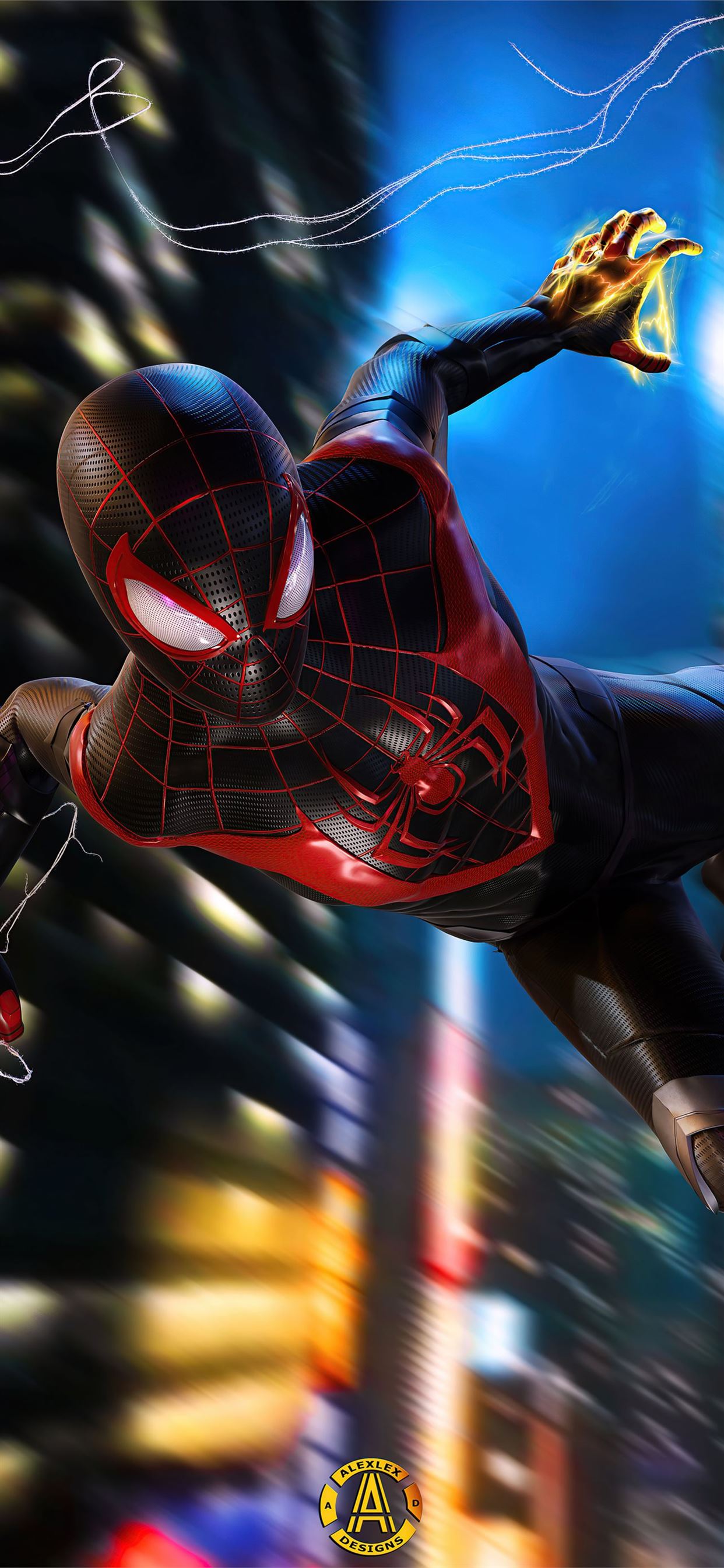 Miles morales spiderman ps iphone wallpapers free download