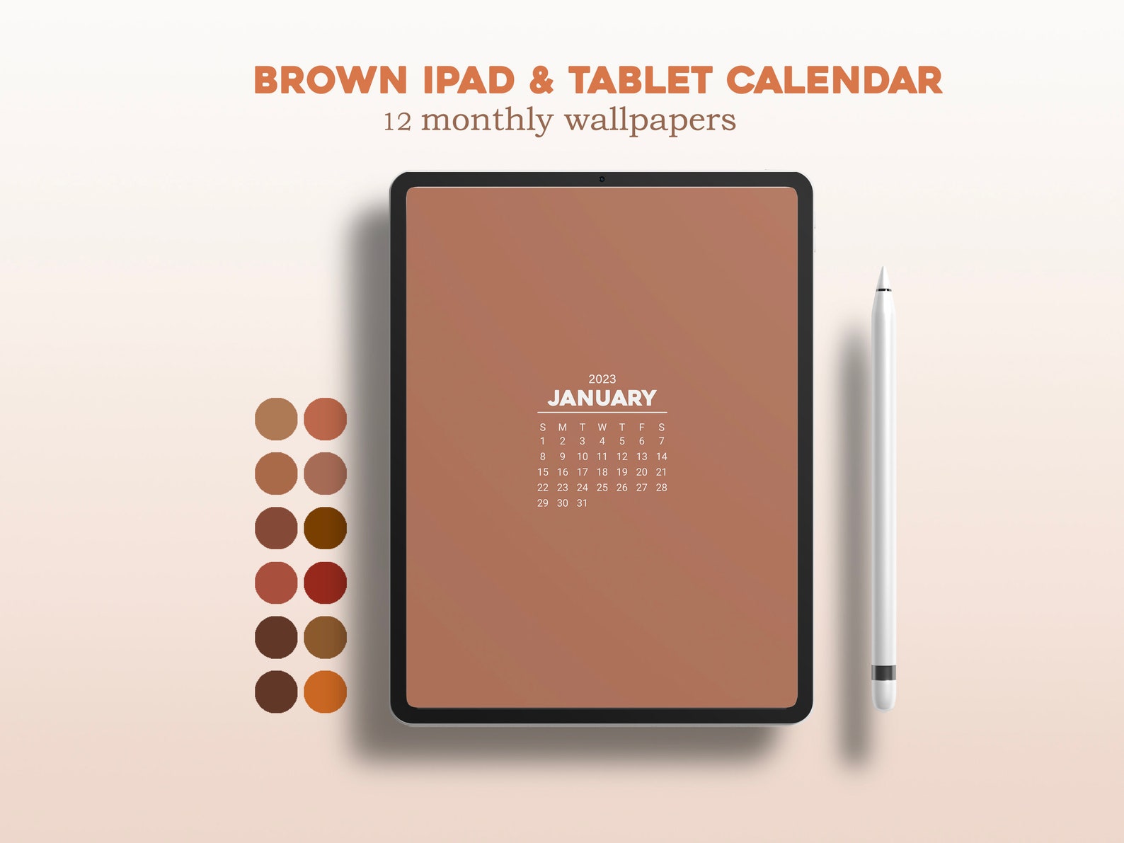 Agauo on minimalist brown digital calendar wallpaper for ipad and tablet aesthetic brown calendar monthly calendar start sunday tablet digital minimalist brown monthly calendar aestheticbrowncalendar wallpaper start