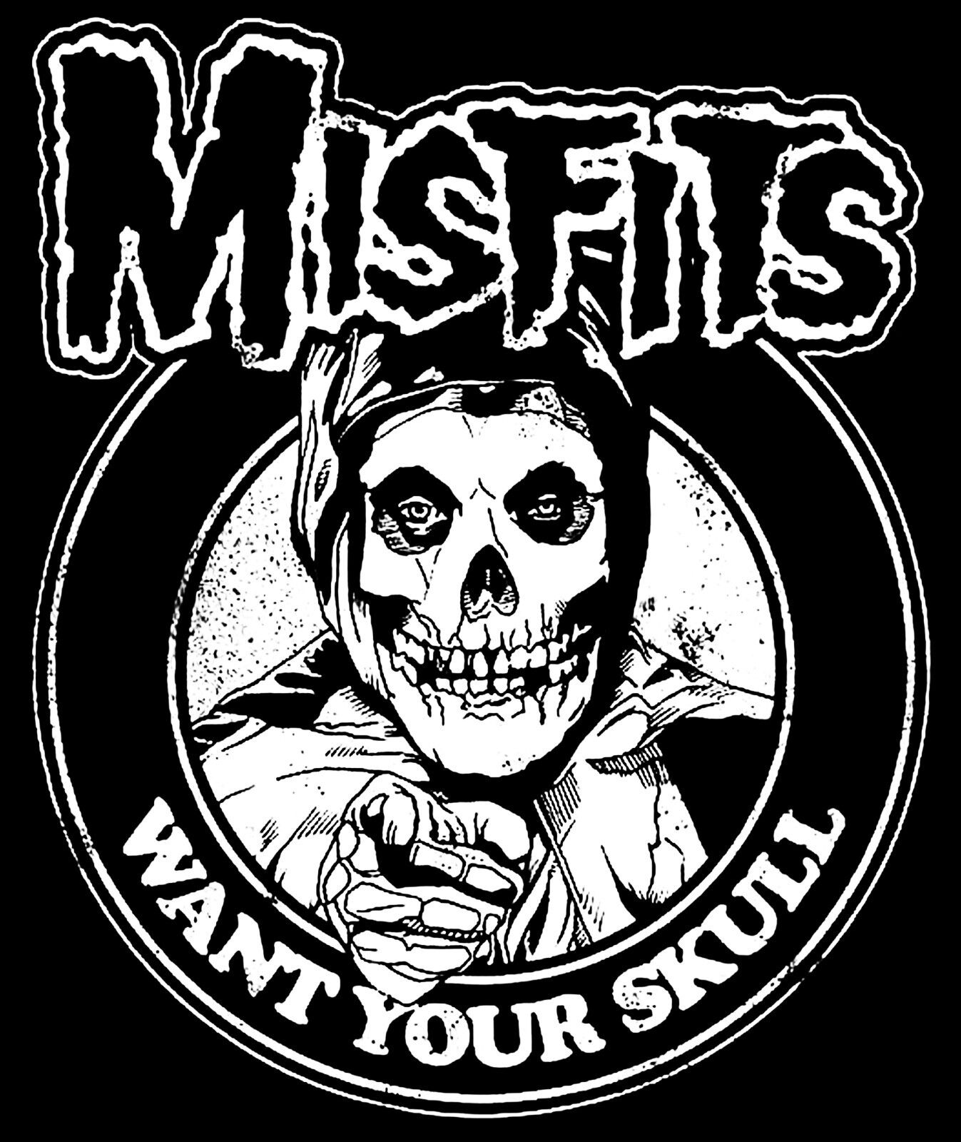 Misfits fiend medium canvas patch i want your skulls crimson ghost coffin horror
