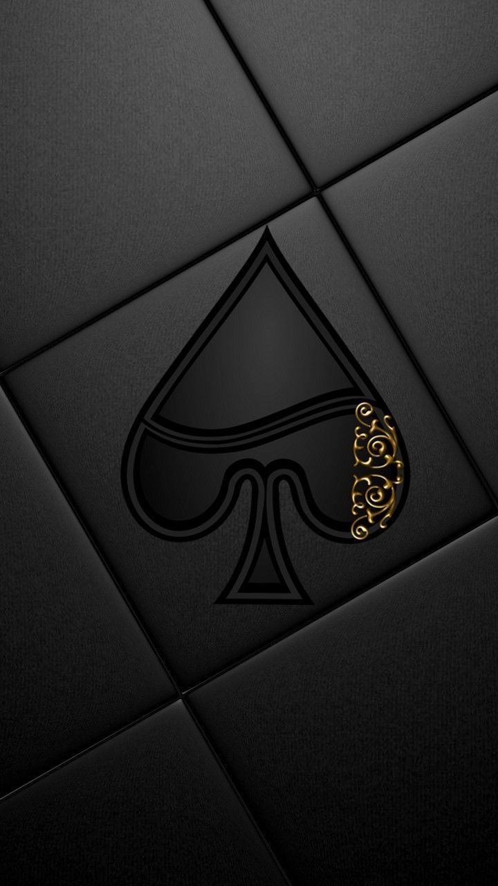Golden ace of spades s on