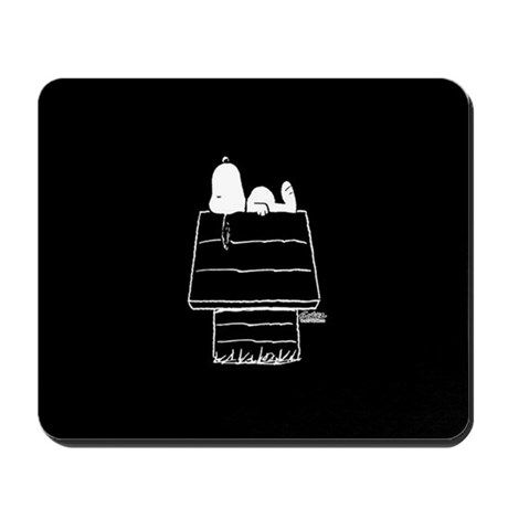 Snoopy on house black and white mousepad cafepress snoopy wallpaper black and white cartoon snoopy