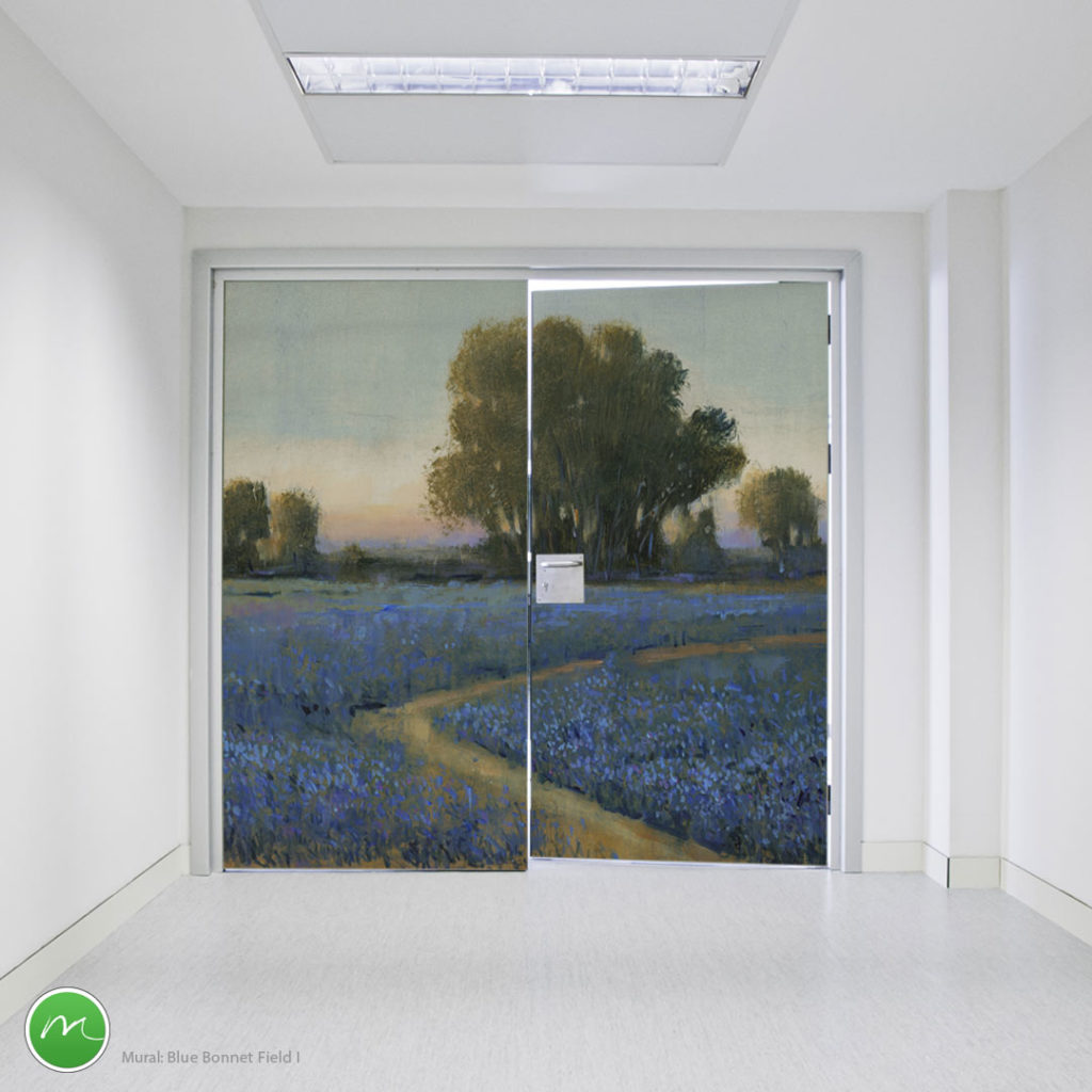 Cover double doors with a beautiful wall mural decorating with wallpaper wall murals