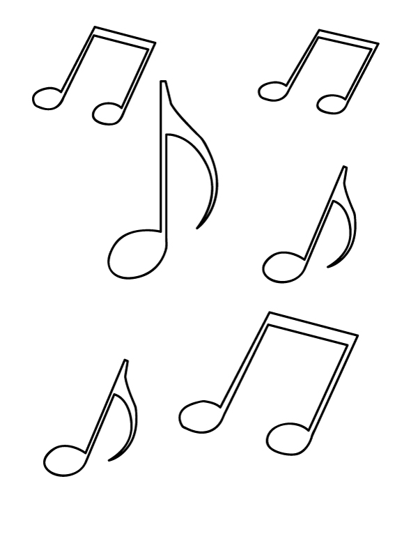 Printable eighth notes coloring page