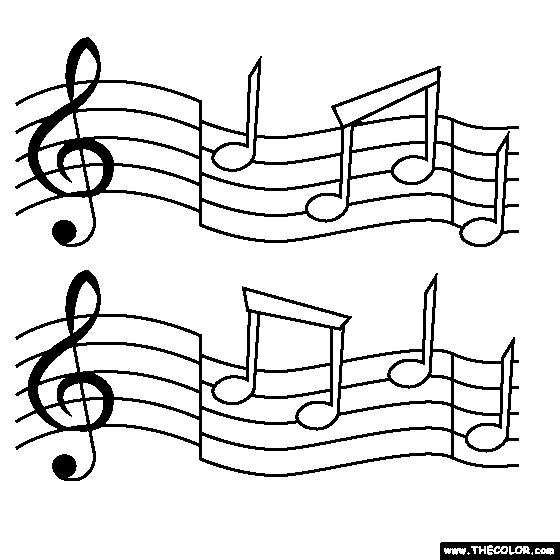 Usic notes coloring page