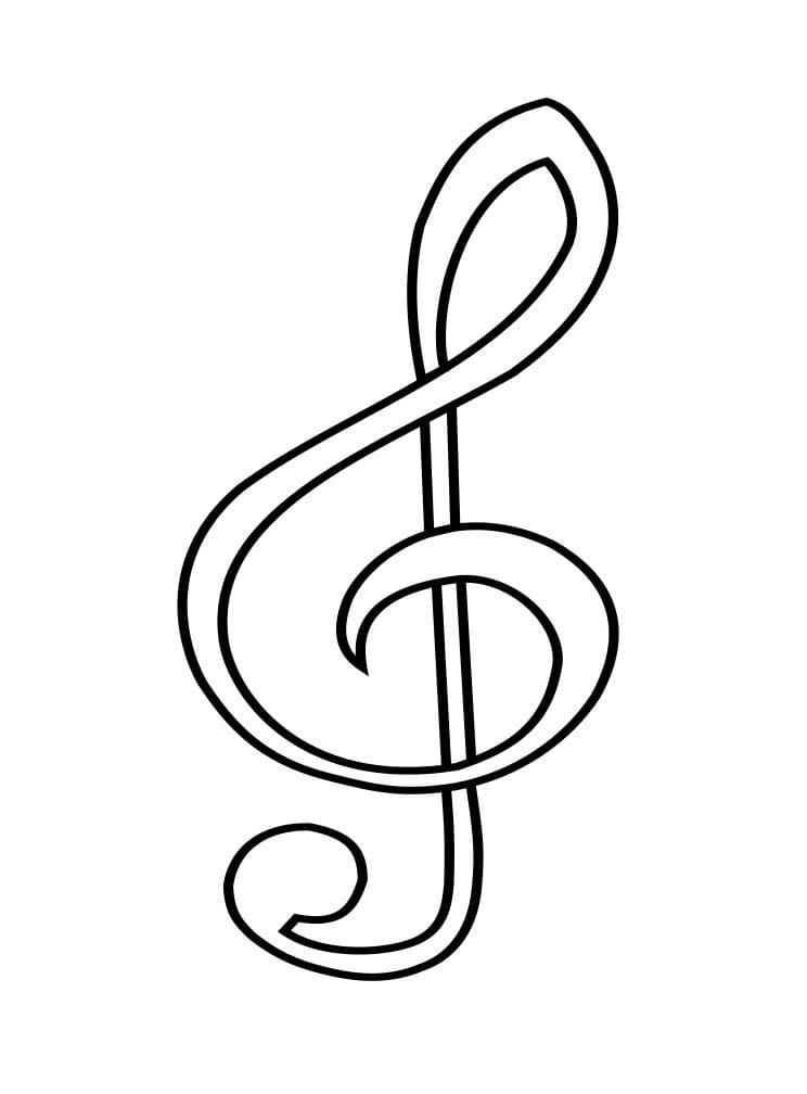 Free music note coloring page