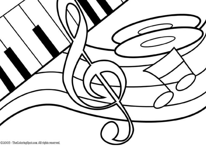 Coloring page music theme