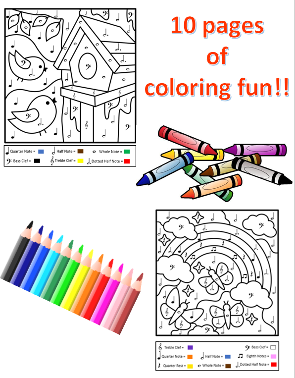 Color by music note coloring book â gather sing dance